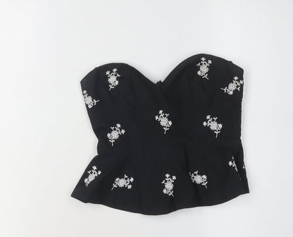 Womens UK Size 2XS Zara Black Camisole Blouse