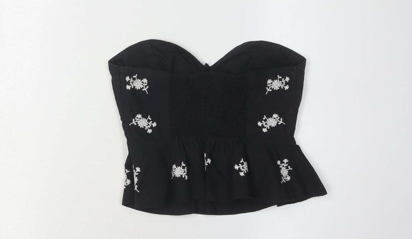 Womens UK Size 2XS Zara Black Camisole Blouse