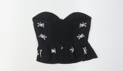 Womens UK Size 2XS Zara Black Camisole Blouse
