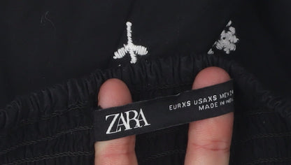 Womens UK Size 2XS Zara Black Camisole Blouse