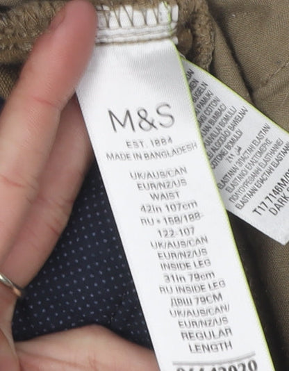 Marks and Spencer Men's Beige Corduroy Chinos L