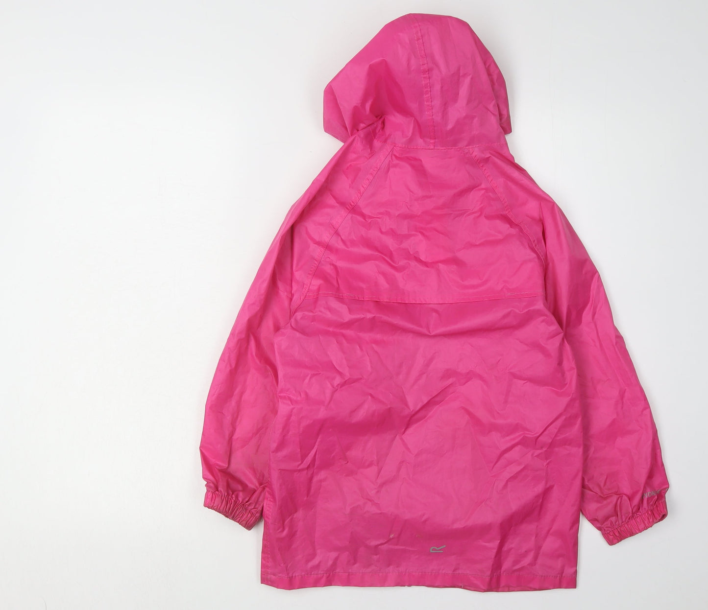 Regatta Girls Pink Rain Coat 7 Years with Hood and Zip