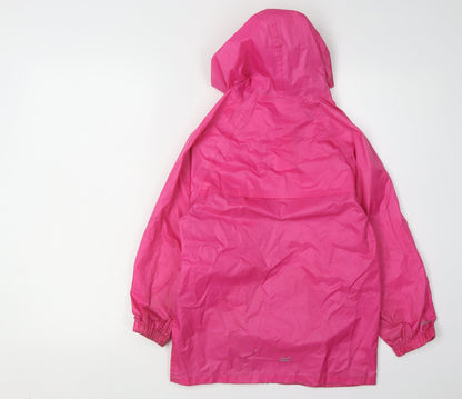 Regatta Girls Pink Rain Coat 7 Years with Hood and Zip