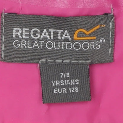 Regatta Girls Pink Rain Coat 7 Years with Hood and Zip