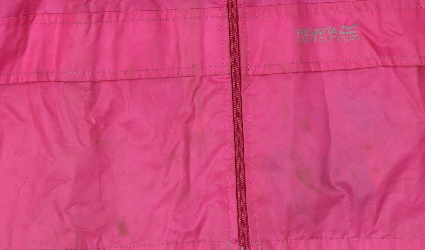 Regatta Girls Pink Rain Coat 7 Years with Hood and Zip