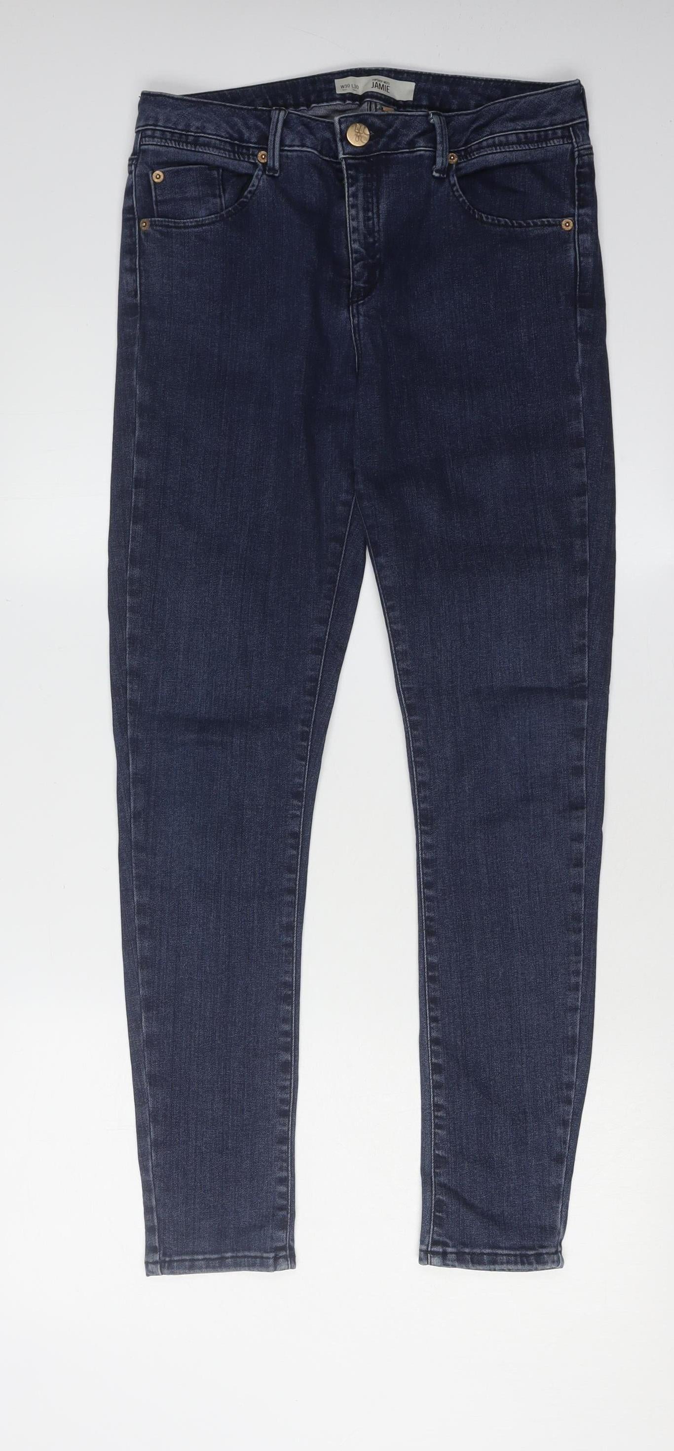 Topshop Women's Blue Skinny Jeans Size 10