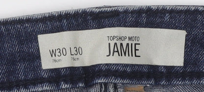 Topshop Women's Blue Skinny Jeans Size 10