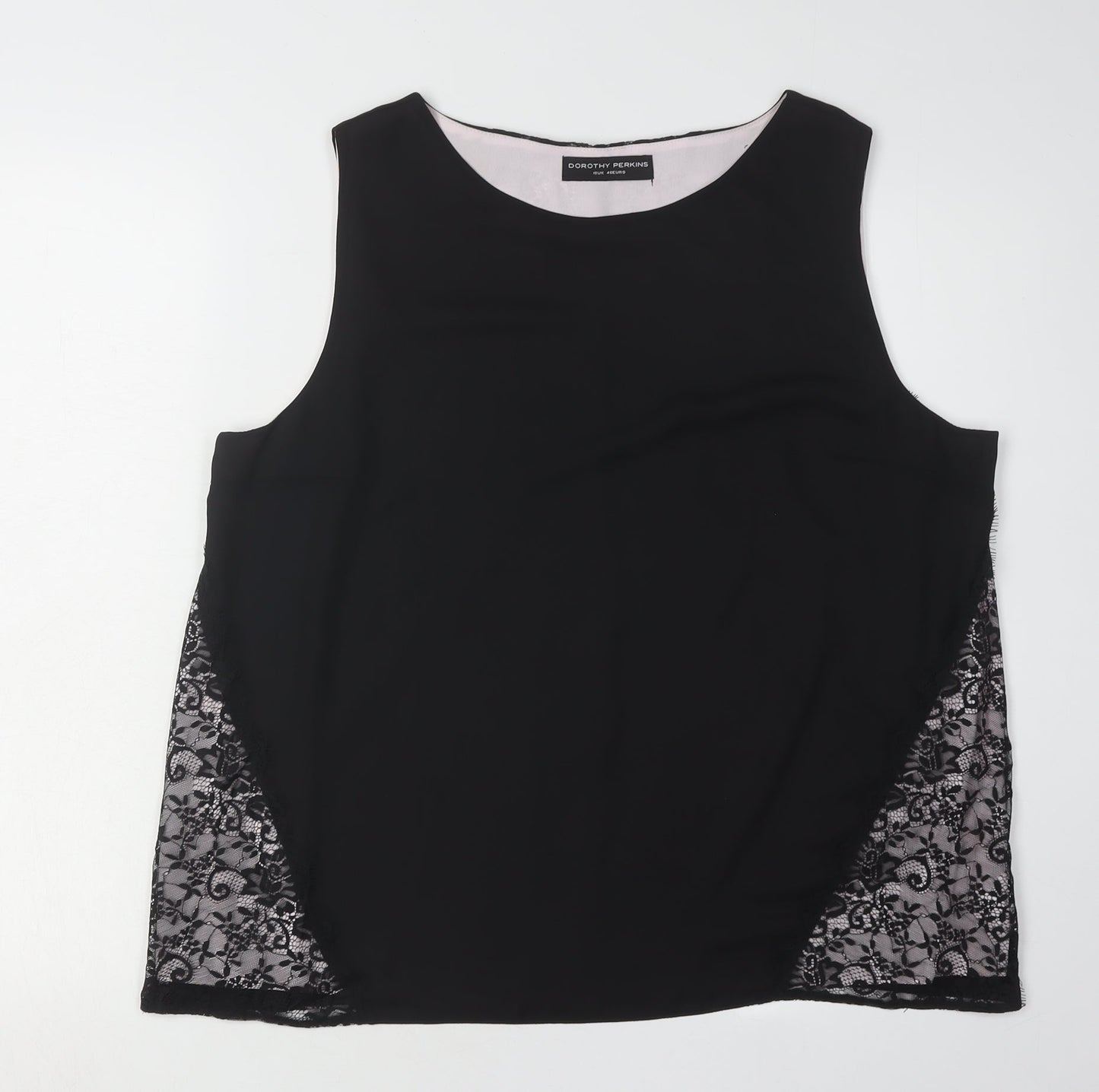 Womens UK Size 18 Dorothy Perkins Black Basic Tank