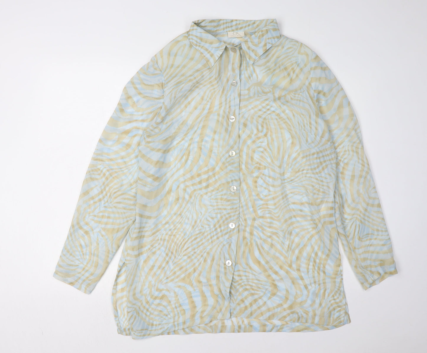 Caroline Rainer Women Beige 16 Button-Up Collared Shirt