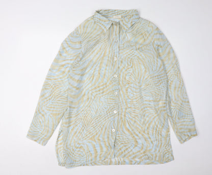 Caroline Rainer Women Beige 16 Button-Up Collared Shirt