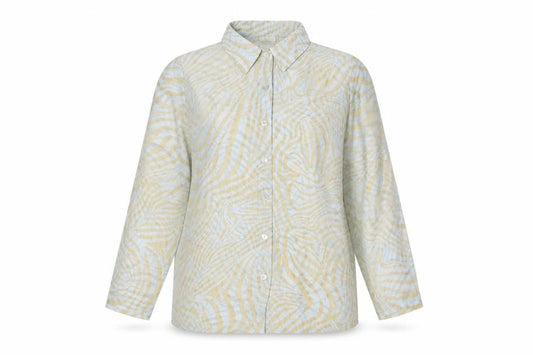 Caroline Rainer Women Beige 16 Button-Up Collared Shirt