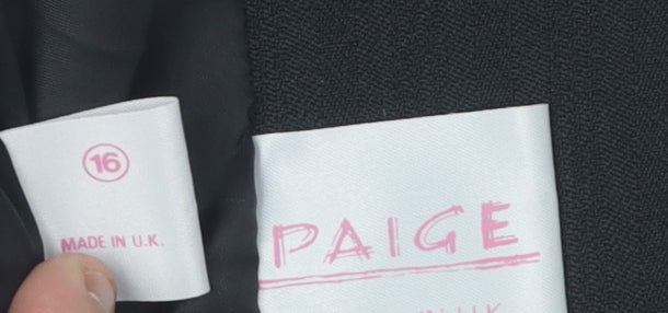 Paige Women's Black Blazer - Size 16, Regular, Notch Lapel