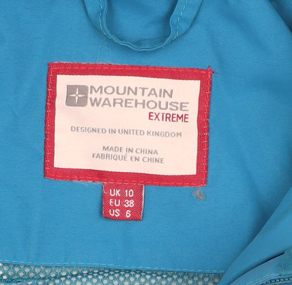 Womens UK Size 10 Mountain Warehouse Blue Rain Coat