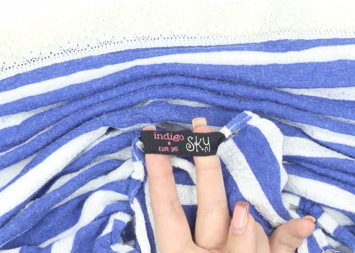 Indigo Sky Women's Blue Striped Tank, Size 8, Casual