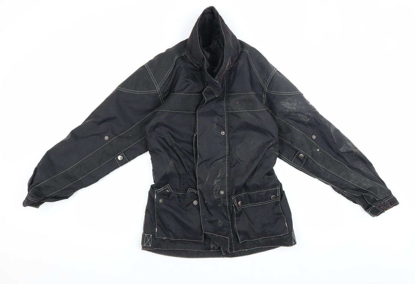 Frank Thomas Boys Black L Parka Jacket, Belted, Winter