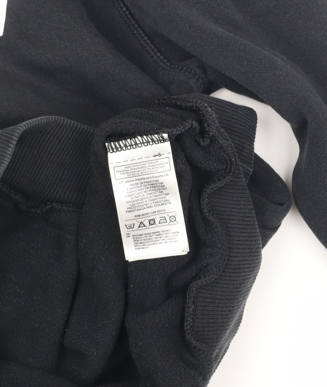 Adidas Unisex Black Pullover Hoodie, Size 10