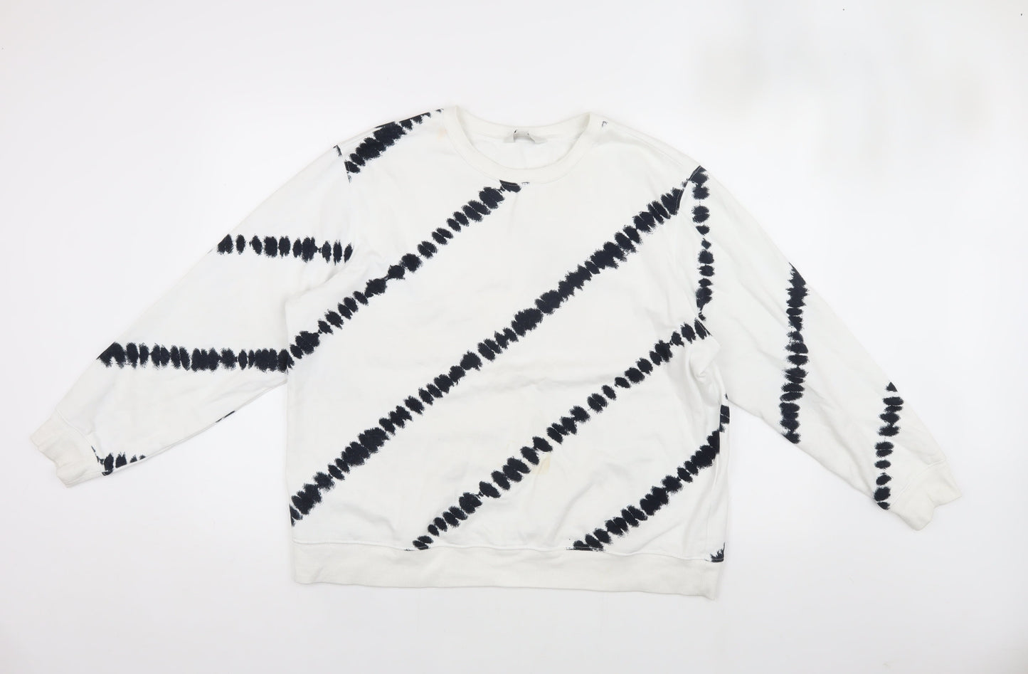 Marks & Spencer Women's White Tie-Dye Pullover Sweatshirt L