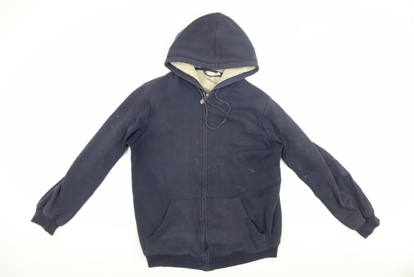 Mens UK Size S Cotton Traders Blue Hooded Basic Jacket