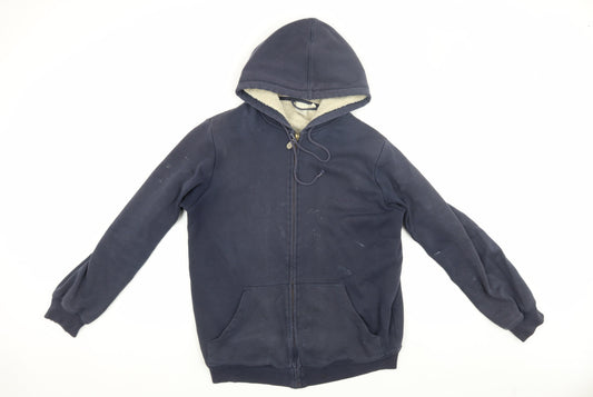 Mens UK Size S Cotton Traders Blue Hooded Basic Jacket