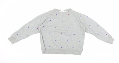 Champion Women's Grey Medium Sweatshirt with Logo Accents