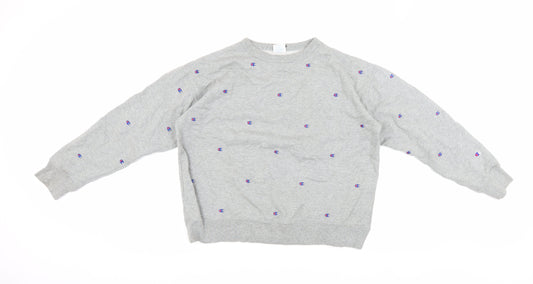Champion Women's Grey Medium Sweatshirt with Logo Accents