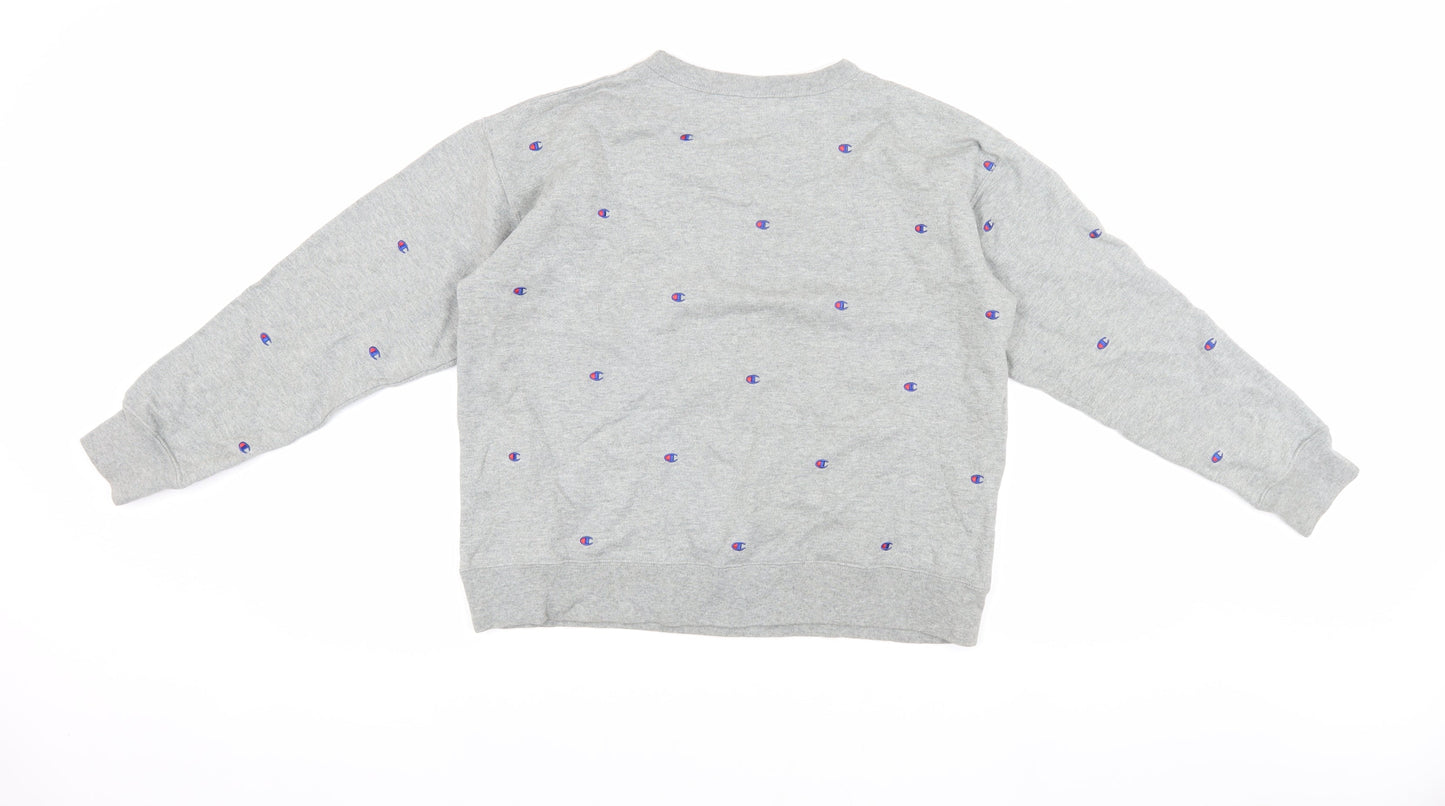 Champion Women's Grey Medium Sweatshirt with Logo Accents