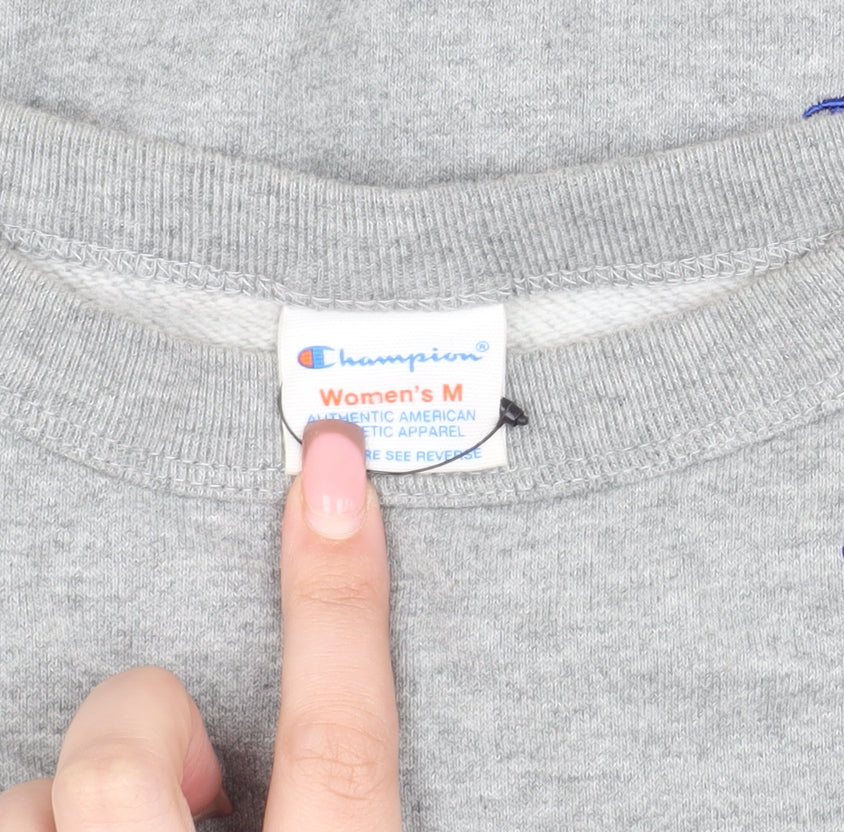 Champion Women's Grey Medium Sweatshirt with Logo Accents
