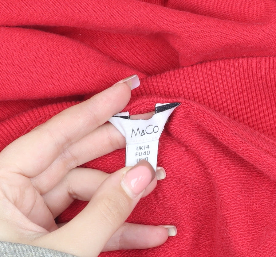 M&Co Women’s Red Pullover Sweatshirt Size 14