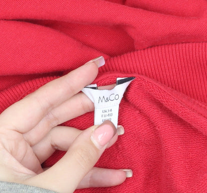 M&Co Women’s Red Pullover Sweatshirt Size 14