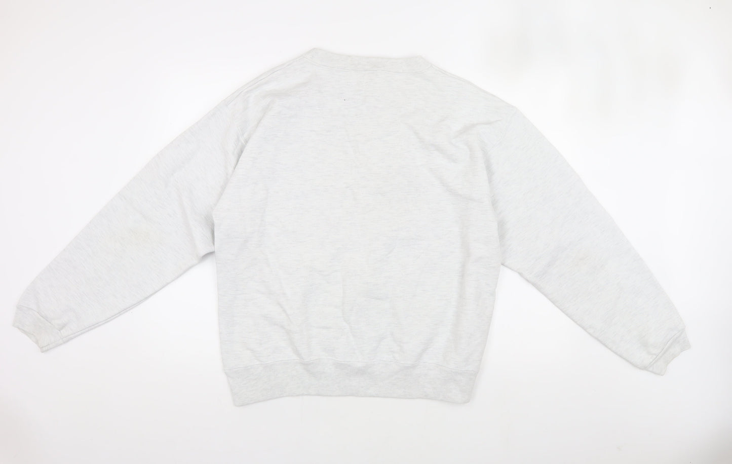 Cotton Deluxe Men's White Pullover Sweatshirt L