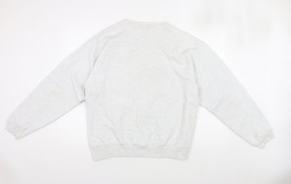 Cotton Deluxe Men's White Pullover Sweatshirt L