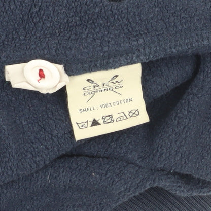 Mens UK Size M Crew Clothing Blue Henley Hoodie