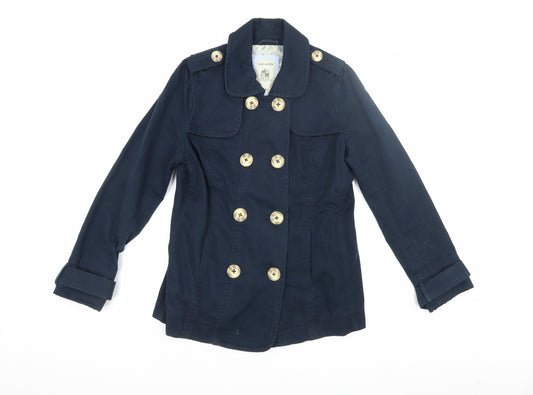 Crew Clothing Women's Blue Pea Coat Jacket Size 12