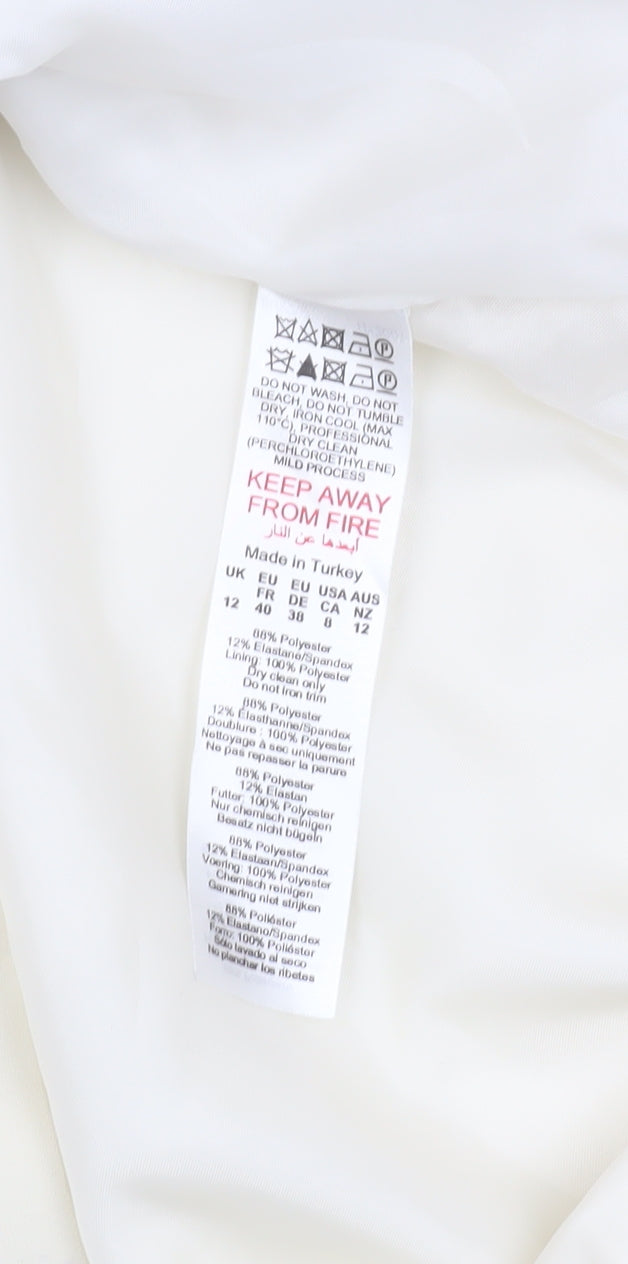 Boohoo Women's Ivory Blazer Size 12 Formal Spring