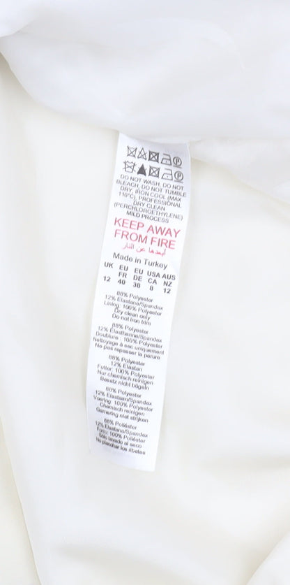 Boohoo Women's Ivory Blazer Size 12 Formal Spring