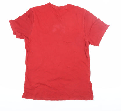 Nike Men's Red Small T-Shirt, Short Sleeve, Logo Accent