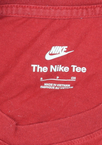 Nike Men's Red Small T-Shirt, Short Sleeve, Logo Accent