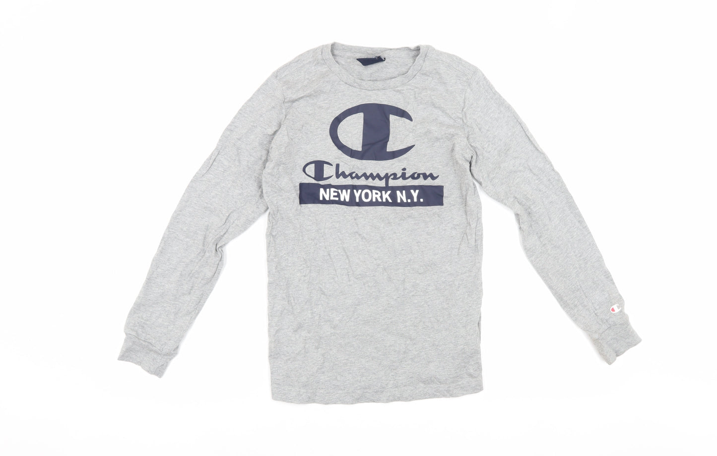 Champion Boys Grey Graphic Long Sleeve T-Shirt Size L