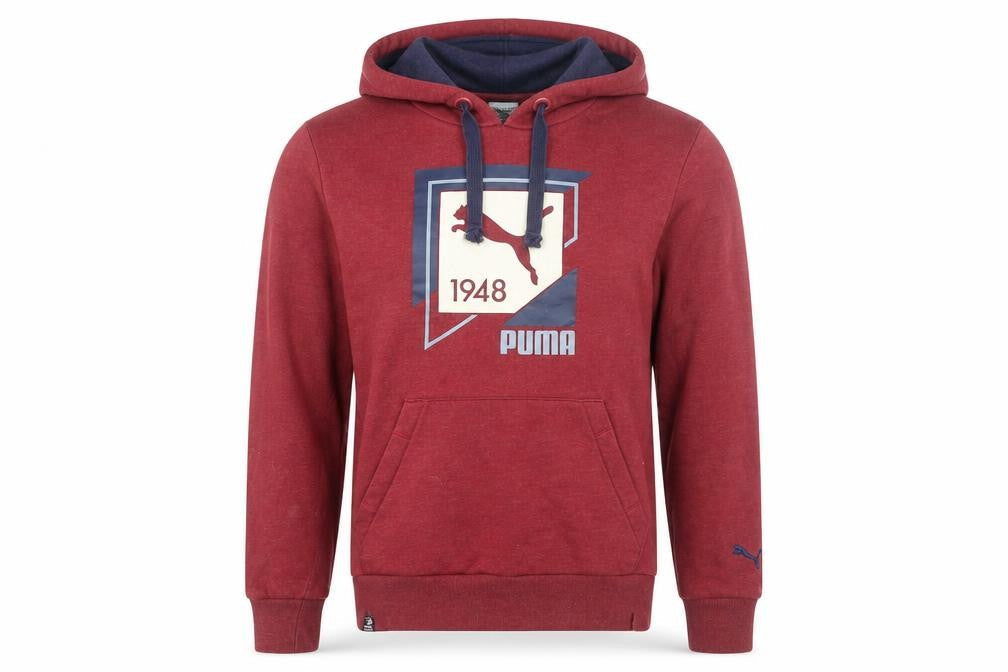 Mens UK Size M PUMA Red Pullover Hoodie