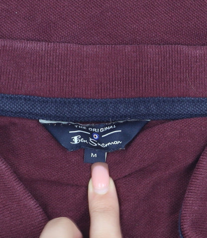 Ben Sherman Men's Grey Polo, Size M, 100% Cotton, Short Sleeve