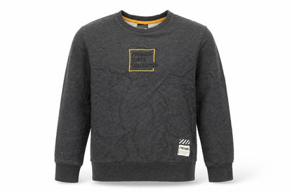 Front view of Hangten Jr. boys’ grey logo pullover sweatshirt, size 15
