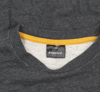 Hangten Jr. Boys Grey Logo Pullover Sweatshirt Size 15