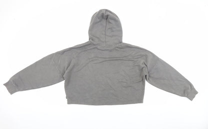 Puma Girls Grey Hoodie, Logo, Size L, Casual Fleece