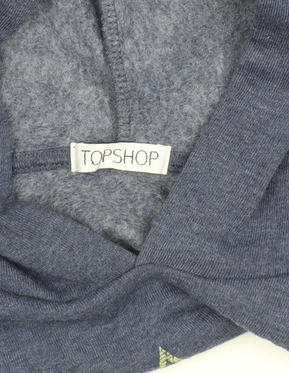 Topshop Women's Blue Graphic Hoodie Size 12