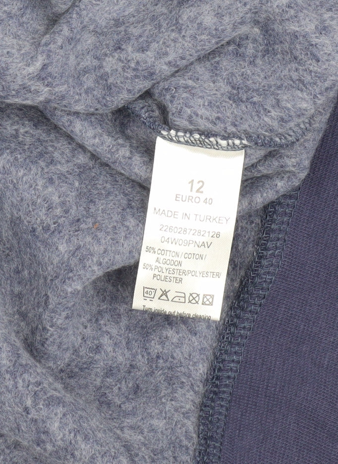 Topshop Women's Blue Graphic Hoodie Size 12