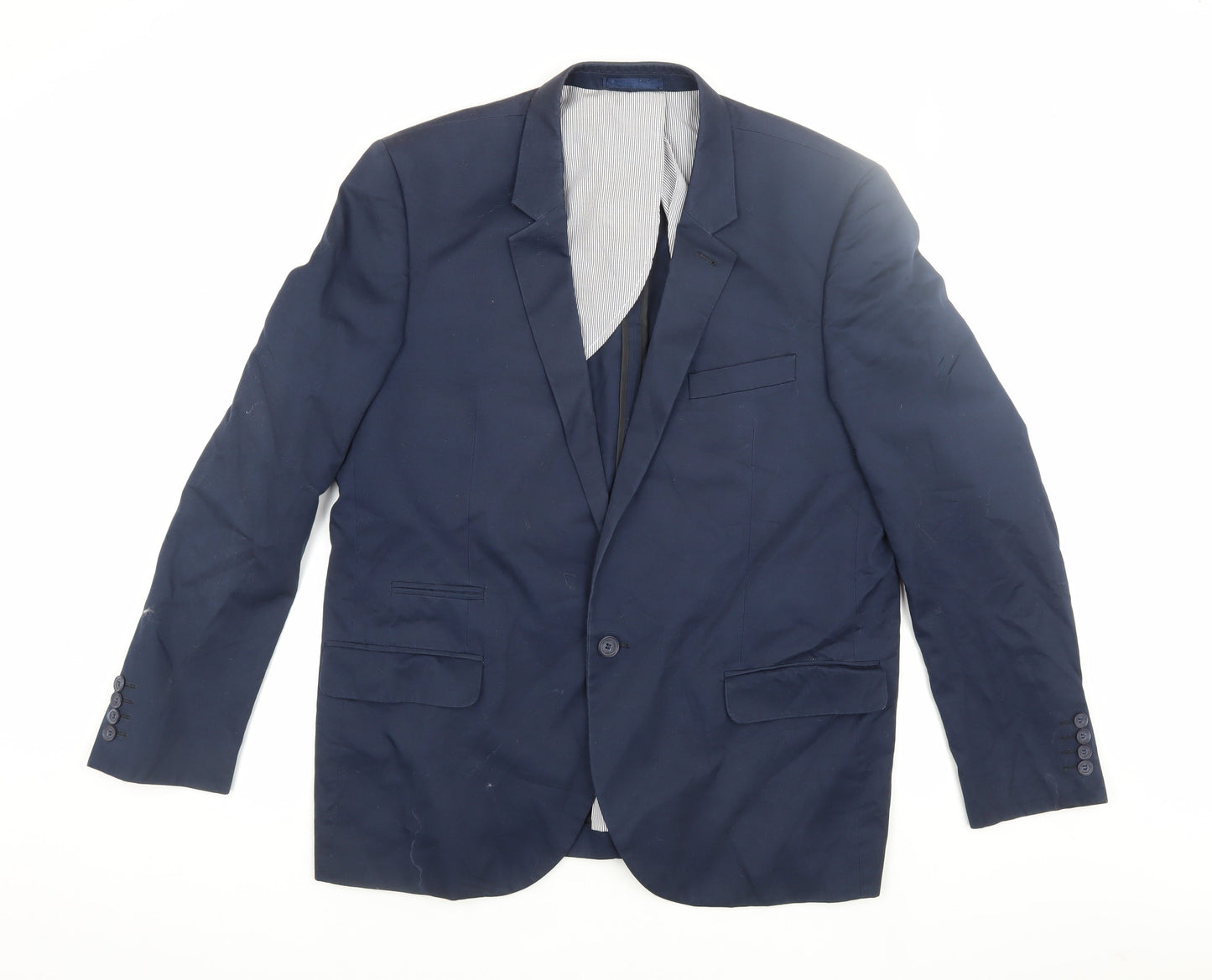 Mens UK Size XL Jeff Banks Regular Blue Suit Jacket
