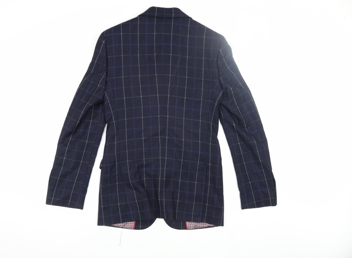 Nineteen Hundred & Four Blue Check Men's Blazer 34R Slim Fit
