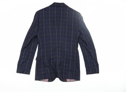 Nineteen Hundred & Four Blue Check Men's Blazer 34R Slim Fit