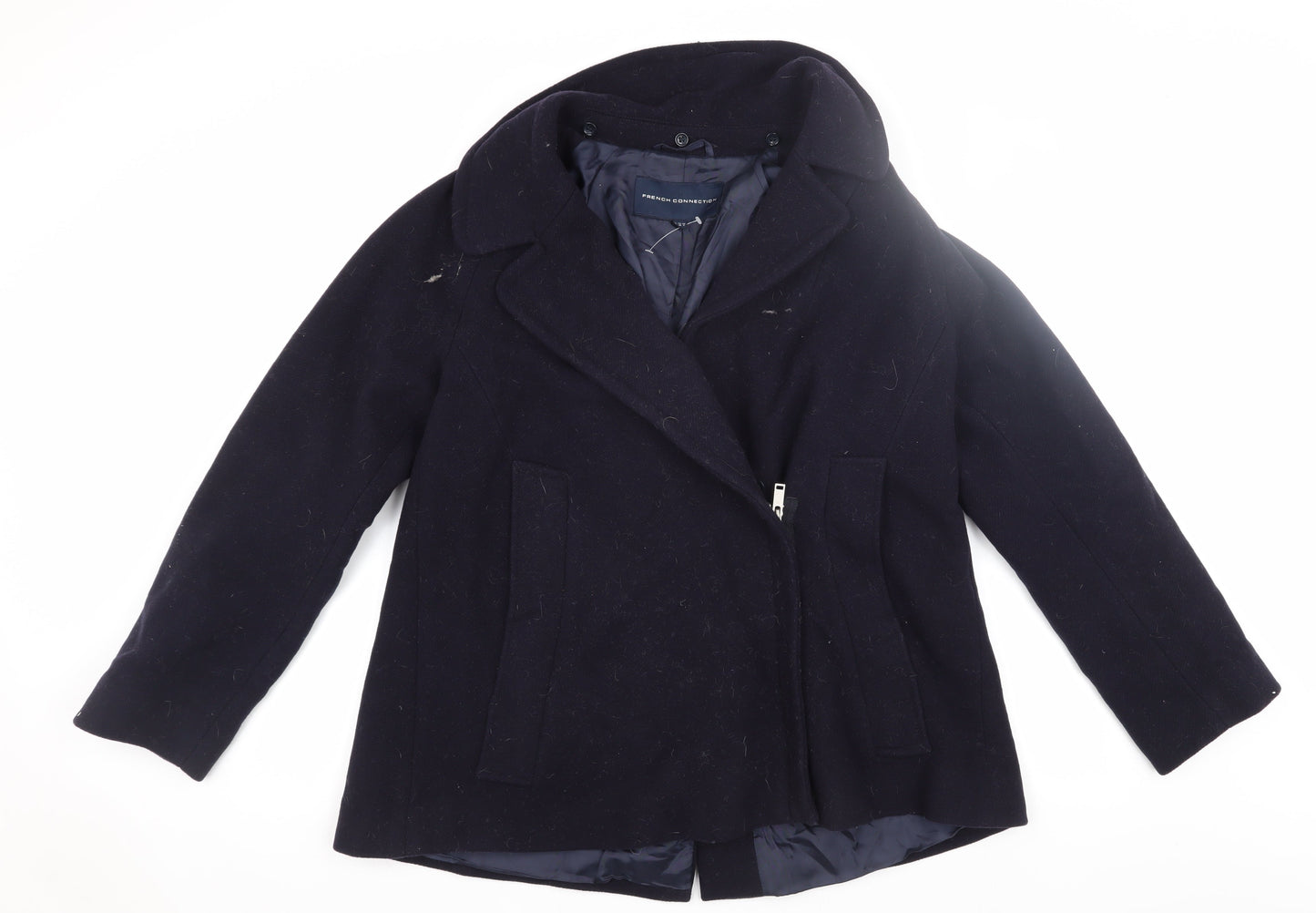 Womens UK Size 8 French Connection Black Pea Coat