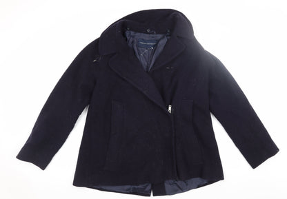 Womens UK Size 8 French Connection Black Pea Coat